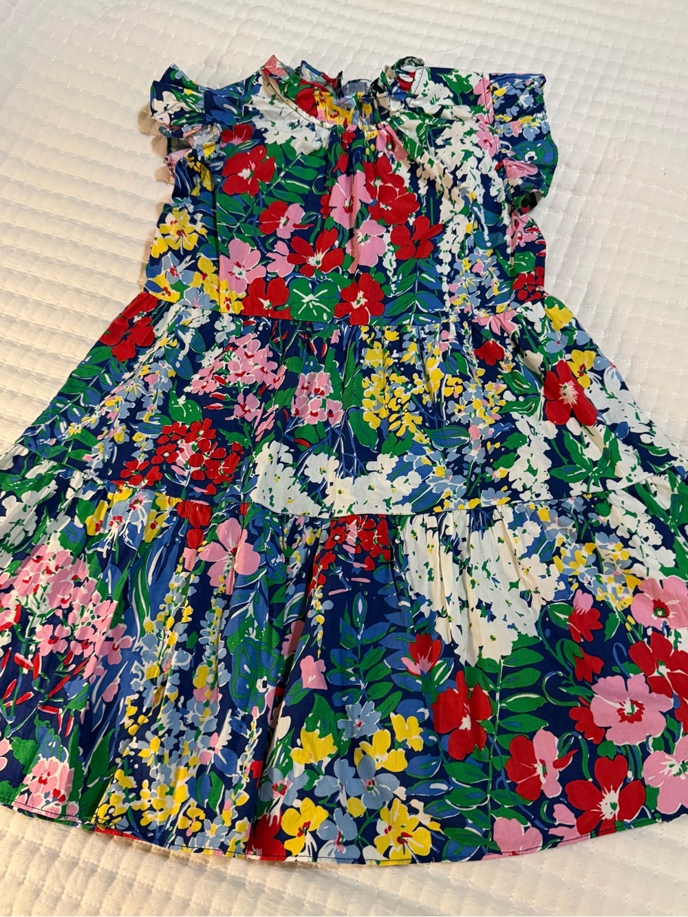Girls' Floral Tiered Dress - Multicolor